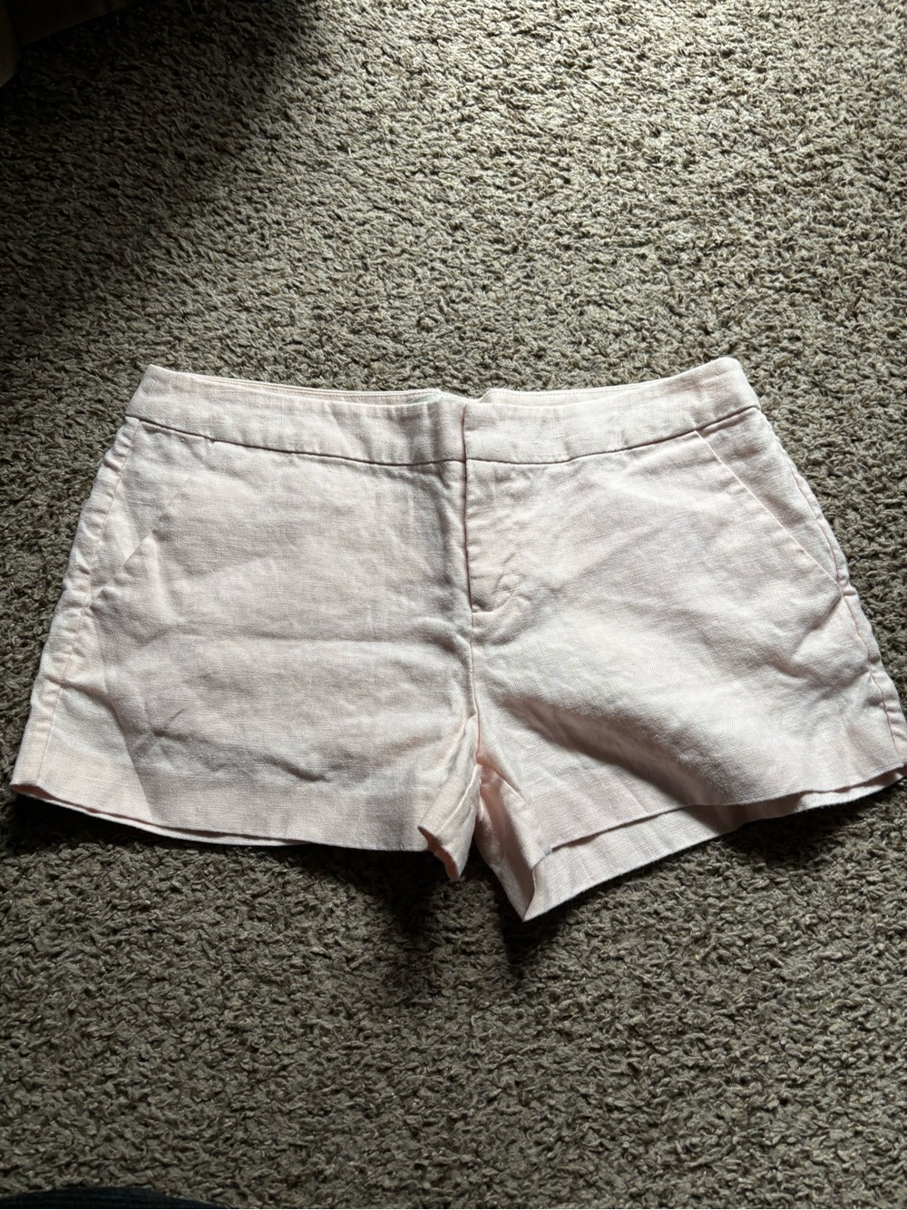 Joie Pale Pink High-Waist Linen Blend Shorts